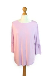 New Look helllila Jersey Bluse Tunika Gr. 14 Rüschen 3/4 Ärmel - Bild 1 von 14