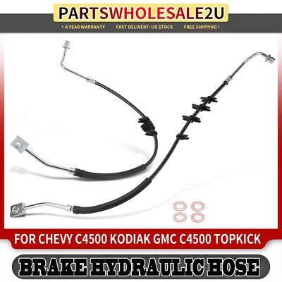 2x Manguera hidráulica de freno delantero para GMC C5500 Topkick Chevrolet C4500 Kodiak Foto 1 de 4
