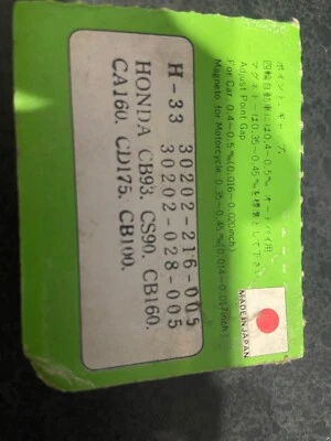 Puntos de interruptor de contacto Honda CA160 CB93 CB160 CB200 CD175 H33 (30202-216-005) Foto 1 de 2