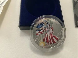 1999 American Eagle Silver Dollar - Full Color w/ Original Box - Picture 1 of 4