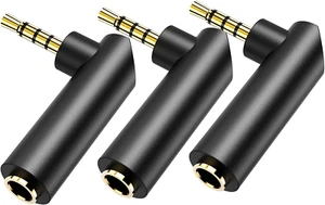 Adattatore Audio Angolo Maschio a Femmina 3,5mm,90 Gradi Angolo Retto Placcato Oro Confezione da 3 - Foto 1 di 12