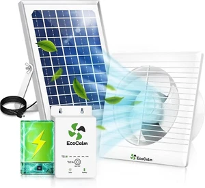 Auzev Solar Exhaust Fan with 12000mAH Battery, 22W Solar Powered Fan for Greenho - Picture 1 of 7