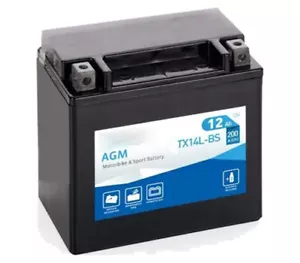 BATTERIA MOTO AGM 12V 12Ah 200A COMPATIBILE YTX14L-BS 150X87X145 Senza Acido - Foto 1 di 1