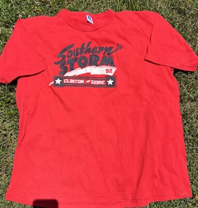 Vintage SELTEN 92 PRÄSIDENTENPOLITISCHE KAMPAGNE T-Shirt Clinton Gore Southern Storm - Bild 1 von 8