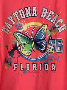 Daytona Beach, FLORIDA EXIST Women's Large Neon Pink Hoodie Sweatshirt Full Zip - Picture 1 of 6