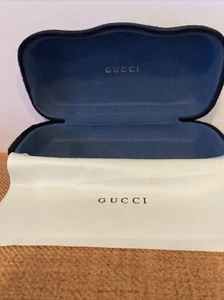 GUCCI Sunglass Hard Shell Case BLACK VELVET Eyeglass Clamshell Cover Glasses - Picture 1 of 9