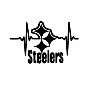 Pittsburgh Steelers heartbeat Vinyl Car DECAL Window YOU PICK COLOR - Picture 1 of 2