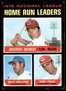 1971 Topps #66 Johnny Bench/Billy Williams/Tony Perez LL (crease) *595