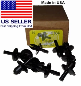 (10) PLASTIC PUSH RIVET GRILLE TO HEADLAMP BRACKET 1/4" HOLE FORD 383142-S USA - Picture 1 of 4