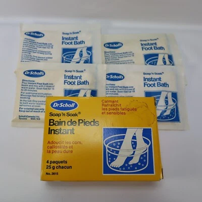Dr. Scholls Soap 'n Soak Vintage Canadá Footbath Paquete de 4 Caja Original Prop Foto 1 de 3