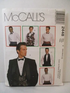 Gilet da uomo modello McCall 2448 taglia S M L cravatta con fiocco Cummerbund taglio formale - Foto 1 di 9