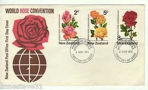 A LOVELY ILLUSTRATED 1971 FIRST DAY COVER FROM NEW ZEALAND 'ROSES' - Picture 1 of 1