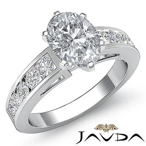 4 Prong Channel Setting Oval Diamond Engagement Ring GIA Certified I SI1 1.75Ct - Picture 1 of 5