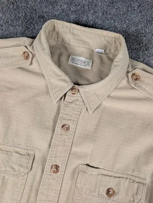 Camisa utilitaria de safari de colección J. Peterman Co para hombre XL beige manga larga bolsillos Foto 1 de 4