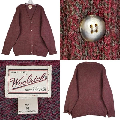 Suéter Woolrich De Colección Para Hombre Talla Mediana M Mezcla de Lana Cárdigan Botón Abuelo Foto 1 de 4