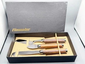 VINTAGE ALEXANDER 3-TEILIGES KÄSEMESSER-SET - HOLZGRIFFE - VERPACKT - ITALIENISCH - Bild 1 von 9