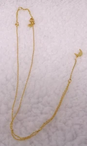 Girls Gold Moon Pendant 13" Necklace - Picture 1 of 6