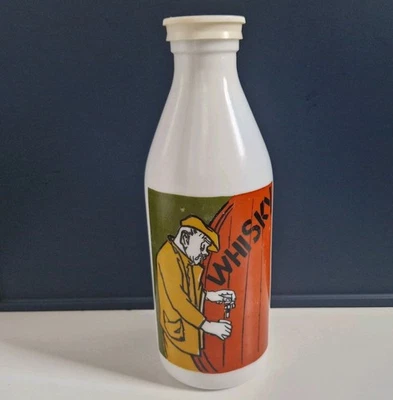 Ancienne Bouteille De Lait Egizia Whisky En Verre Opalin Collection Vintage Rare - Photo 1/4