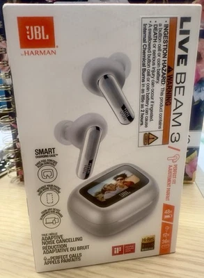 JBL Live Beam 3 Noise-Canceling True Wireless Earbuds (Silver)~Brand New~ Sealed - Image 1 of 2