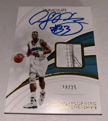 Alonzo Mourning 2018-19 Immaculate Shoe Patch Auto 18/25 - Image 1 of 2