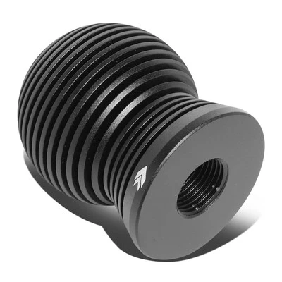 NRG 65mm Black Heat Sink Spheric Style 6061 Aluminum Threaded Shift Knob Kit - Image 1 of 4