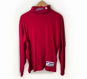 Vintage 90er Majestic Cleveland Indians Rollkragen gesticktes Logo Gr. Large - Bild 1 von 13