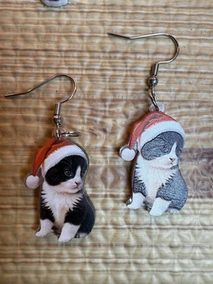 Hermosos Pendientes Navidad Animal Gato Moda Beaty Multicolor 7 Pares Animales Foto 1 de 4