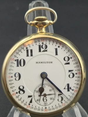 1956 Hamilton 992B 16s 21J Railroad Pocket Watch 10K GF Montgomery Running - Image 1 of 4