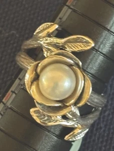 Artesian Sterling Silver 925 Freshwater Pearl Flower Ring Sz.7 Israel - Picture 1 of 11