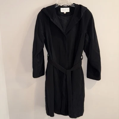 Jones New York Size 12 Trench Coat Women’s Black Hooded Belted Removable Lining - Image 1 of 4