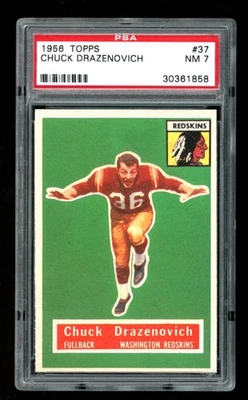 1956 Topps #37 Chuck Drazenovich PSA 7 - Image 1 of 2