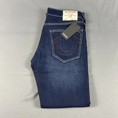 True Religion Jeans Rocco SN Relaxed Skinny 32 x 32 Dark Wash NWT Blue MSRP $199 - Image 1 of 4