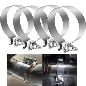 4PCS 4" Inch Stainless Steel T409 Narrow Band Exhaust Clamps Seal Muffler	 - Picture 1 of 8