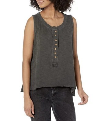 Camiseta sin mangas We The Free People Josie Henley para mujer M negra boho relajada de gran tamaño Foto 1 de 4