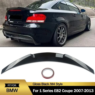 Rear Spoiler Glossy Black M4 Style For BMW 1-Series E82 125i 128i 135i 2008-2013 - Image 1 of 4