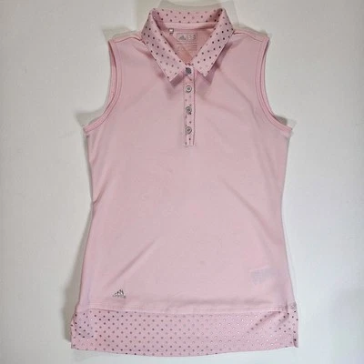 Polo de golf Adidas para mujer talla XS rosa plateado acento ropa deportiva de tenis prenda deportiva Foto 1 de 4