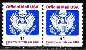 HICK GIRL-BEAUTIFUL M.N.H. U.S. OFFICIAL STAMP 41 CENTS COIL PAIR A5123 - Picture 1 of 2