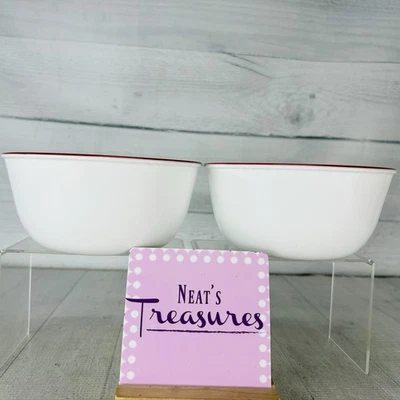 Juego de 2 cuencos de cereal para sopa Corelle SUPER SIZE resistentes a las astillas rojas 28 oz Foto 1 de 4