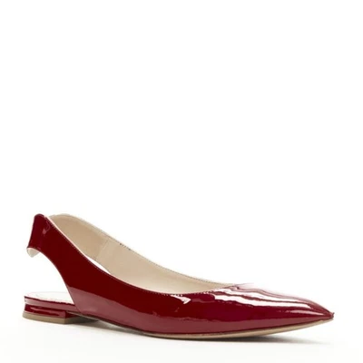 CHRISTIAN DIOR Obsesse-D red patent leather slingback pointy flats EU36.5 - image 1 of 4