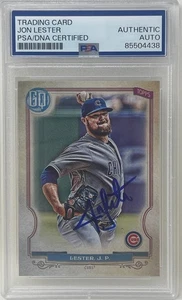 Carta Baseball firmata Jon Lester 2020 Topps Gypsy Queen Chicago Cubs #172 PSA/DNA - Foto 1 di 2