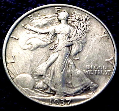 1937  WALKING LIBERTY HALF DOLLAR..........MIN. BID .01 & NO RESERVE! - Image 1 of 2