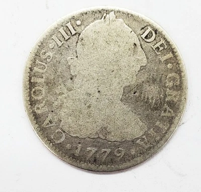 1779 Silver Two Reales Reale Real Mexico Coin 2R Carolus III You Grade It A9 - Image 1 of 2