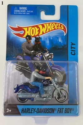 Hot Wheels 2013 City Harley Davidson Fat Boy Rider w/ Dog - Image 1 of 4
