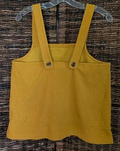 Madewell Tanktop mit Schürze und gekreuztem Rücken Damen groß gelb Boho Strukturstrick  - Bild 1 von 7