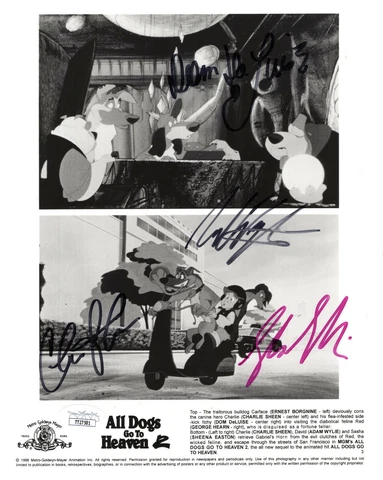 CHARLIE SHEEN HAND SIGNED 8x10 PHOTO    DOM DELUISE+SHEENA EASTON+WYLIE     JSA Cover