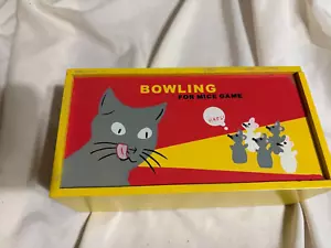 Bombay Co. Bowling For Mice Wooden Novelty Game-Cat Ball w/Mice Pins in Wood Box - Picture 1 of 8