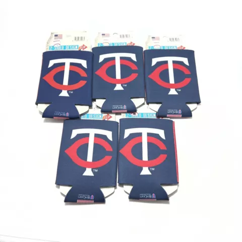 BRAND NEW ***LOT OF 5*** Minnesota Twins Can Cooler Two-Sided MLB Koozie Cover