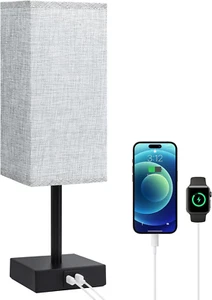 Bedside Table Lamp with USB Ports Touch Control Lamp for Bedroom with USB C+A - Picture 1 of 12