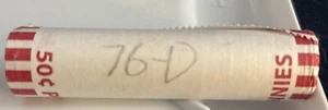 1976 D Lincoln penny roll unopened roll of coins - Picture 1 of 8