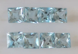 Clean Gem Natural Aquamarine 5mm Princess Cut ( A color) Matching Sets Availble - Picture 1 of 4